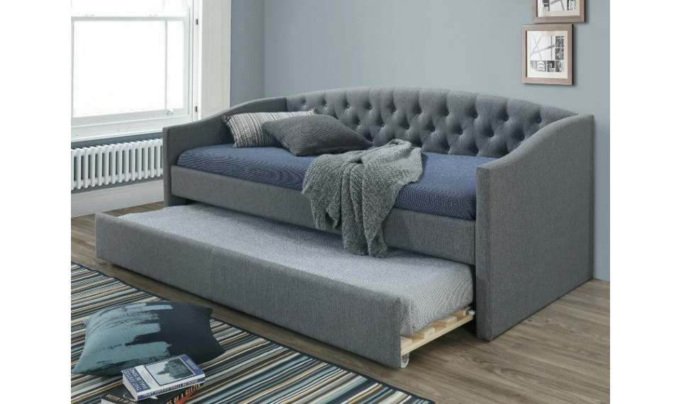ALESSIA Voodi 90x200 dark grey | Soft furniture | ZIPhome.ee image 1