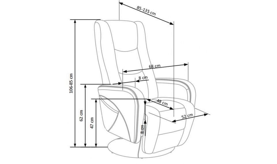 PULSAR Recliner with massage function, eco leather, color: cappuccino | 100% Quality PULSAR Recliner with massage function, eco leather, color: cappuccino | Armchairs | ZIPhome.ee image 2