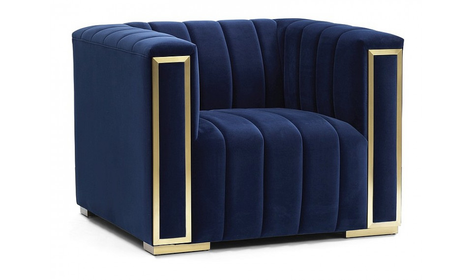 VOGUE 1 Armchair VELVET Tap.202 navy blue/gold | 100% Quality VOGUE 1 Armchair VELVET Tap.202 navy blue/gold | Armchairs | ZIPhome.ee image 1