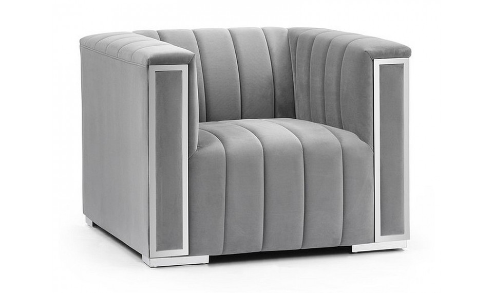 VOGUE 1 Armchair VELVET Tap.203 gray/silver | 100% Quality VOGUE 1 Armchair VELVET Tap.203 gray/silver | Armchairs | ZIPhome.ee image 1