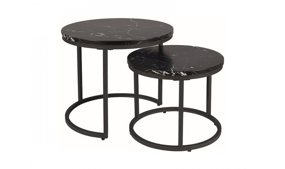 AMARO Set of coffee tables 2 pcs., color black marble/black | Сoffee tables | ZIPhome.ee image 1