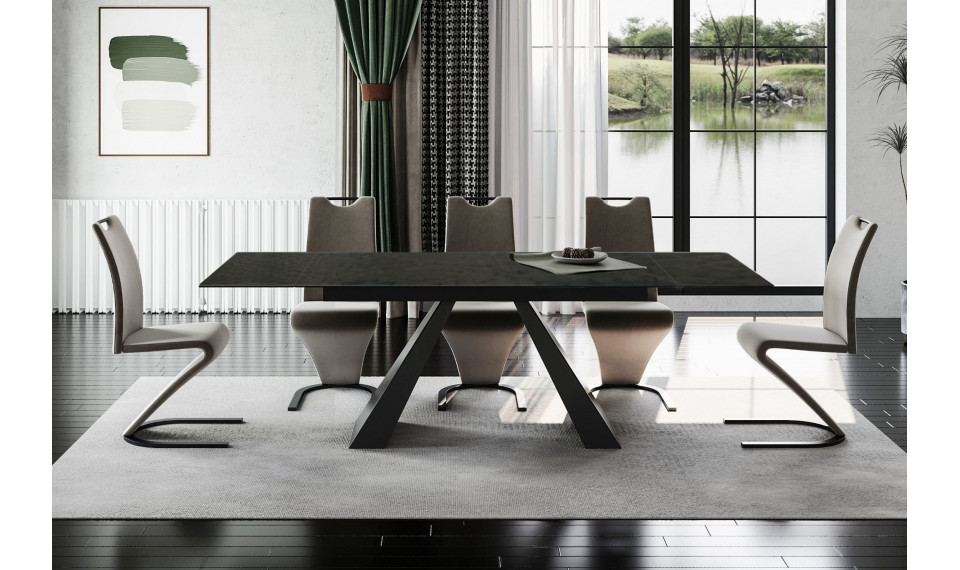 SALVADORE Раздвижной 160-240 Обеденный стол, Расплавленное стекло / черный | Столы | ZIPhome.ee изображение 1