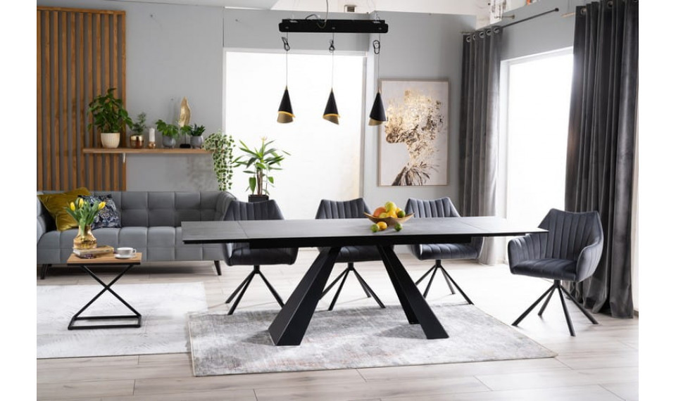 SALVADORE Раздвижной 160-240 Обеденный стол, серый, эффект мрамора / черный | Столы | ZIPhome.ee изображение 2