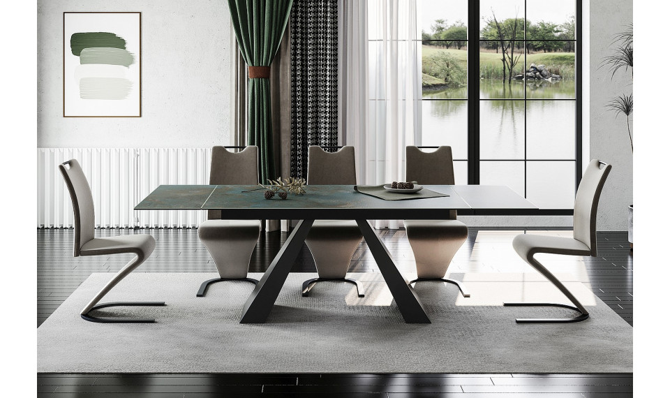 SALVADORE Раздвижной 160-240 Обеденный стол, Ossido Verde / черный | Столы | ZIPhome.ee изображение 1