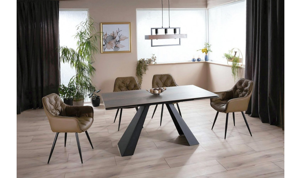 SALVADORE Extendable 160-240 Dining table, wood effect / black matt | Tables | ZIPhome.ee image 1