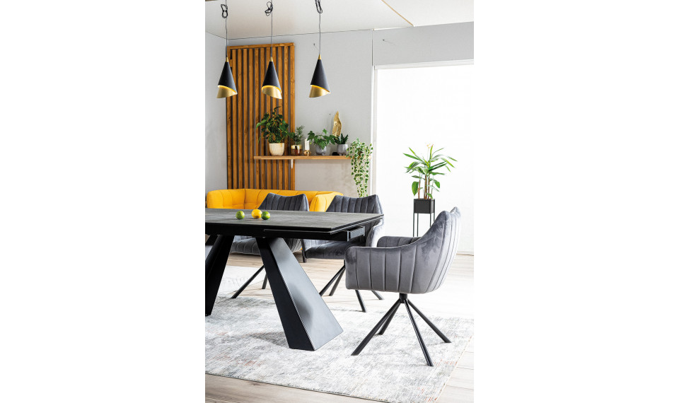 SALVADORE Раздвижной 160-240 Обеденный стол, серый, эффект мрамора / черный | Столы | ZIPhome.ee изображение 3