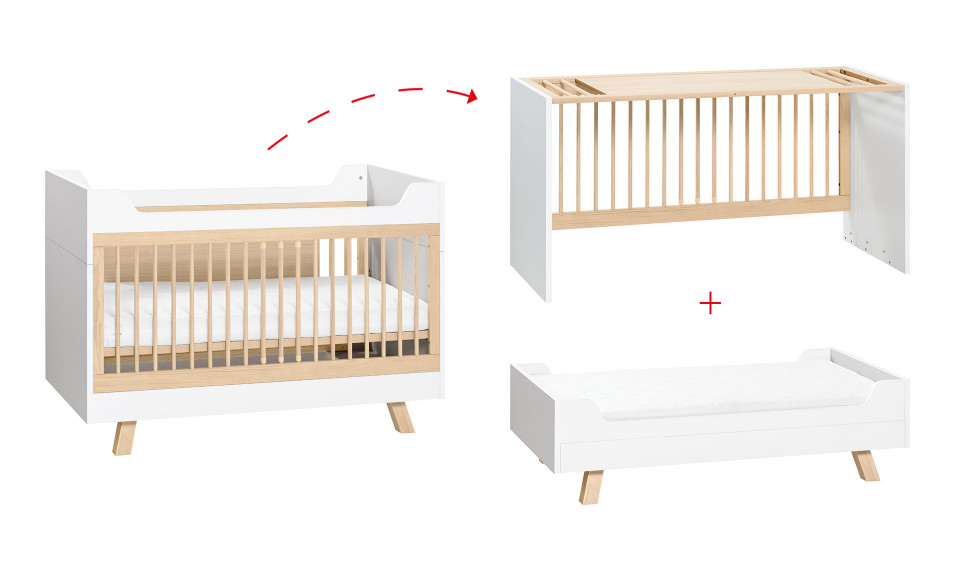 Cot Bed 70X140 4You by VOX (Baby) white/oak | 100% laatu Cot Bed 70X140 4You by VOX (Baby) white/oak | 4 You | ZIPhome.ee kuva 4