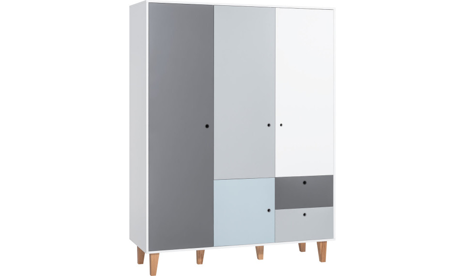 Wardrobe 3-door Concept by VOX II white/white/graphite/grey/sky blue | Concept | ZIPhome.ee image 1