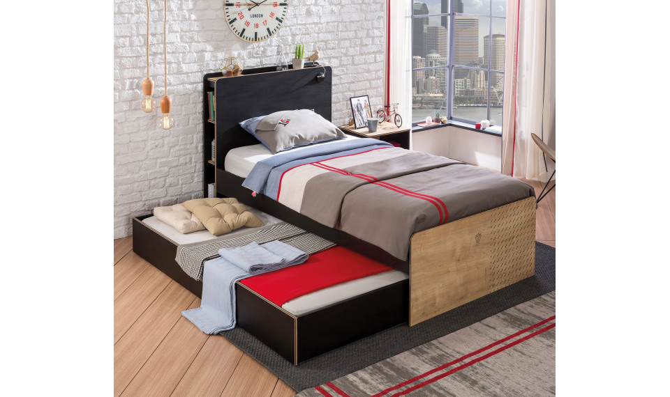 BLACK PULL-OUT BED (90x190 cm) | Lasten sängyt | ZIPhome.ee kuva 2