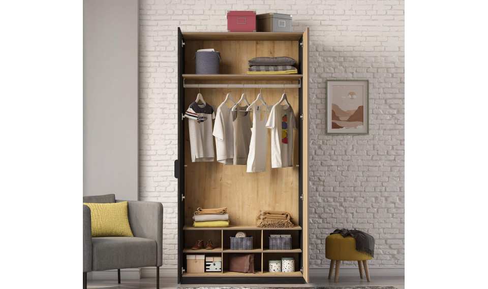 BLACK 2 ustega riidekapp | Laste riidekapid | ZIPhome.ee pilt 3