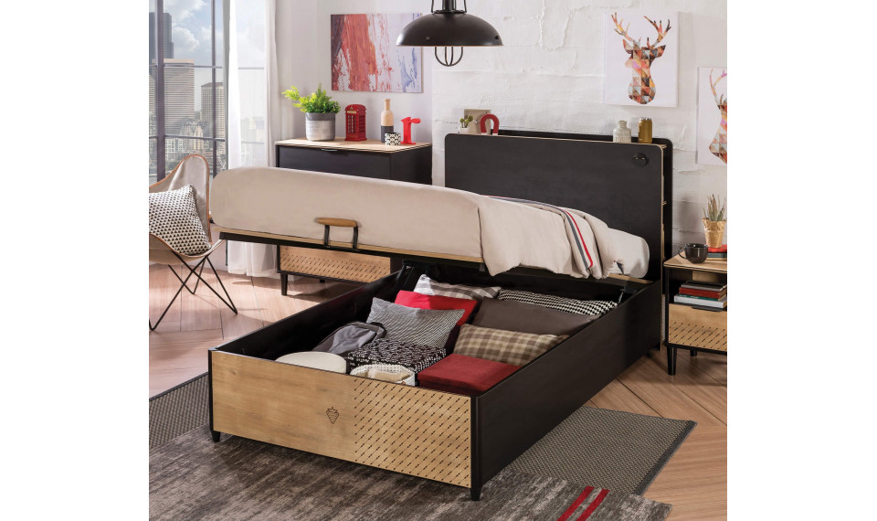 BLACK voodi pesukastiga ja tõstemehhanismiga (120x200 cm) | Laste voodid | ZIPhome.ee pilt 3