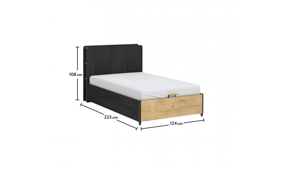 BLACK voodi pesukastiga ja tõstemehhanismiga (120x200 cm) | Laste voodid | ZIPhome.ee pilt 6