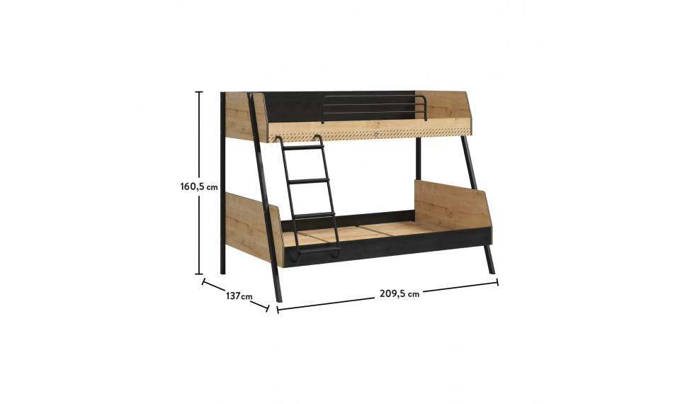 BLACK большая двухъярусная кровать (90x200-120x200 cm) | Двухъярусные кровати | ZIPhome.ee изображение 3