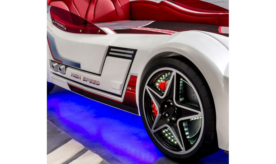 GTS auto-voodi (valge) (99x191 cm) | Laste voodid | ZIPhome.ee pilt 3