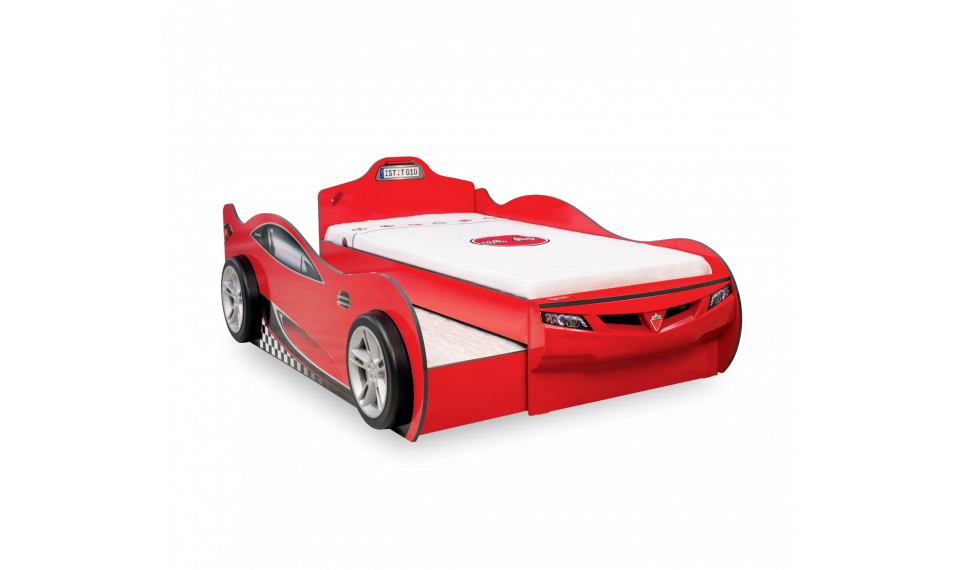 COUPE CARBED (WITH FRIEND BED) (RED) (90x190 - 90x180 cm) | Children beds | ZIPhome.ee image 1