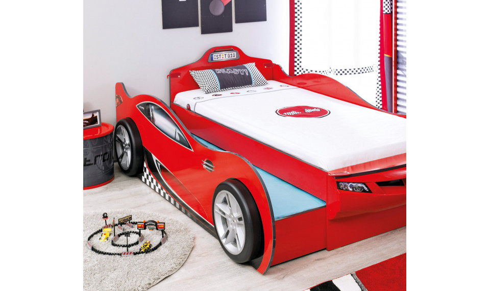 COUPE CARBED (WITH FRIEND BED) (RED) (90x190 - 90x180 cm) | Children beds | ZIPhome.ee image 3