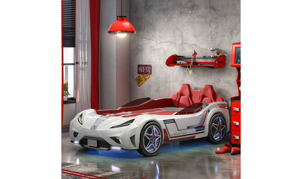 GTE auto-voodi valge (99x191 cm) | Laste voodid | ZIPhome.ee kuva 2