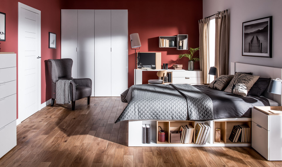 Bed with lifted frame 160x200 4You by VOX white GE | 4 You Young | ZIPhome.ee image 4