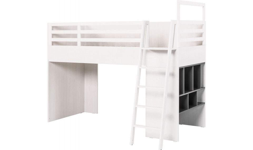 Bed Multi 90X200 NES larch white/ graphite RIGHT | Nest | ZIPhome.ee image 1