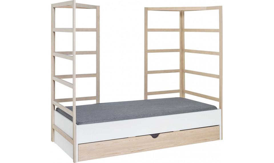Bed with front without wooden slats 90X200 Stige by VOX white/pine | Stige | ZIPhome.ee image 12