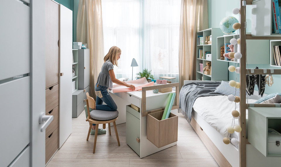 Bed with front without wooden slats 90X200 Stige by VOX white/pine | Stige | ZIPhome.ee image 7