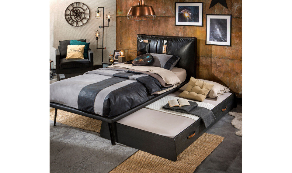 DARK METAL PULL-OUT BED (90x190 cm) | Lasten sängyt | ZIPhome.ee kuva 2
