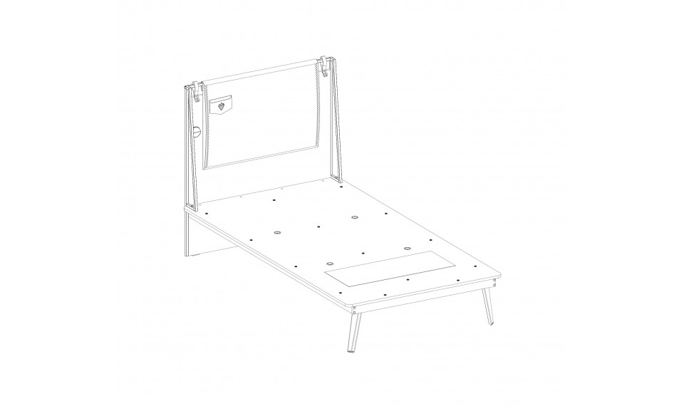 DARK METAL LINE BED (100x200 cm) | Lasten sängyt | ZIPhome.ee kuva 4