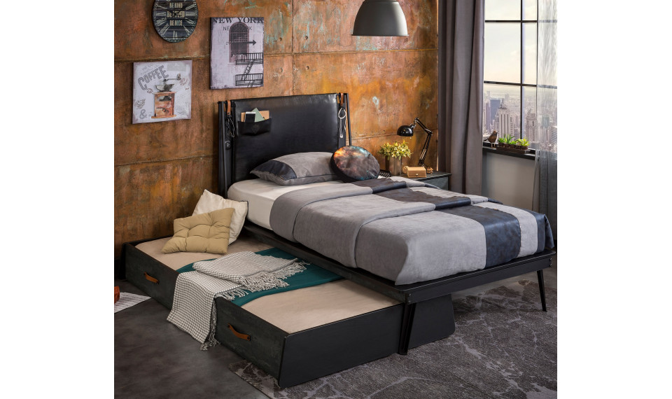 DARK METAL LINE BED (100x200 cm) | Lasten sängyt | ZIPhome.ee kuva 3