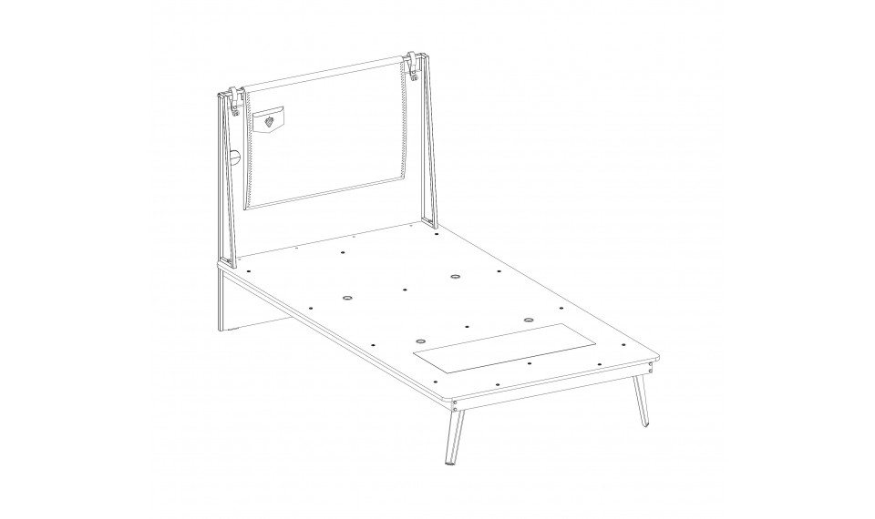 DARK METAL LINE BED (120x200 cm) | Lasten sängyt | ZIPhome.ee kuva 4