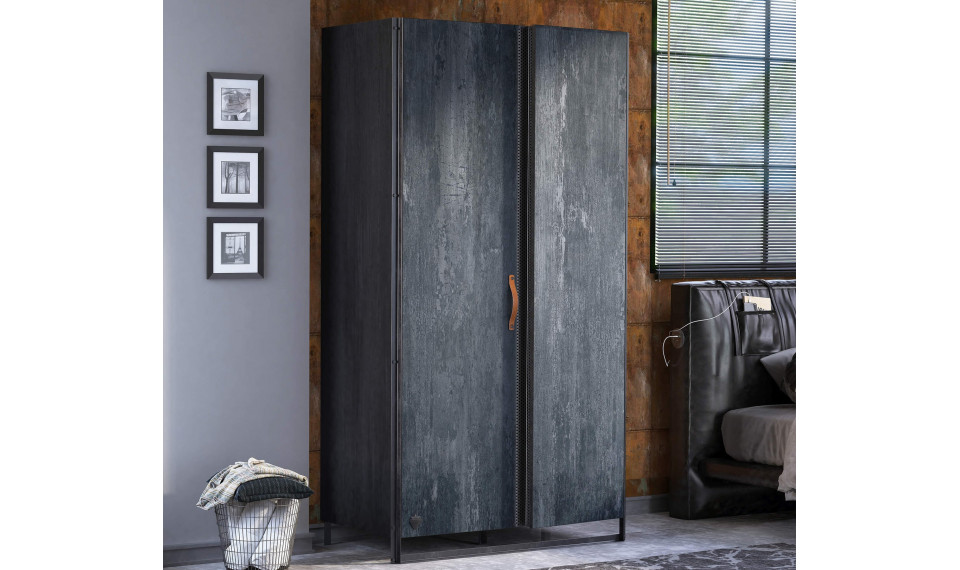 DARK METAL 2 ustega riidekapp | Laste riidekapid | ZIPhome.ee pilt 2