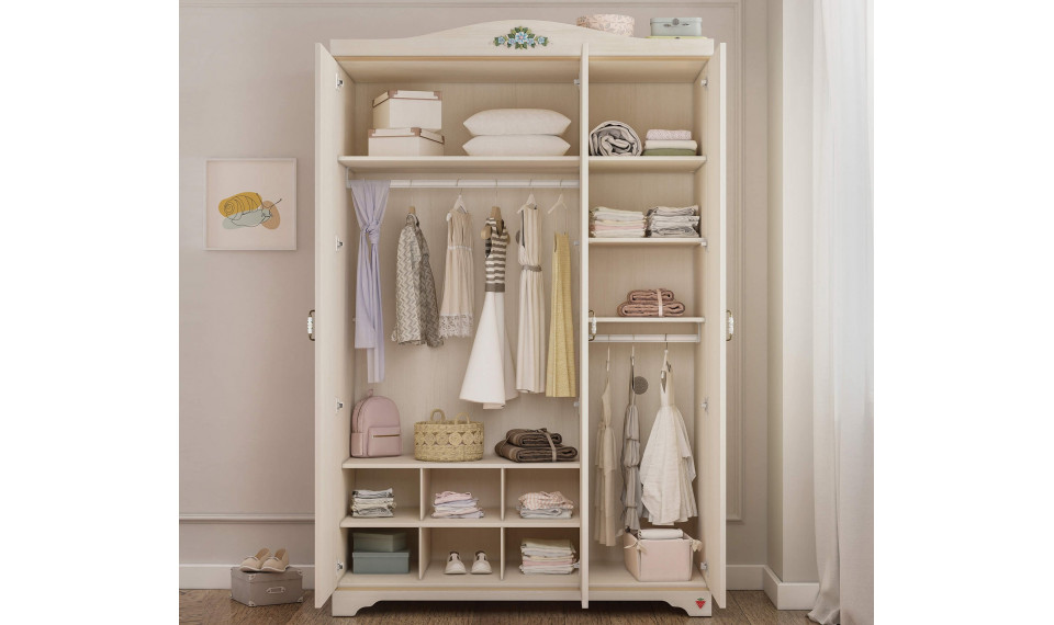 FLORA (NEW) 3 ustega riidekapp | Laste riidekapid | ZIPhome.ee pilt 3