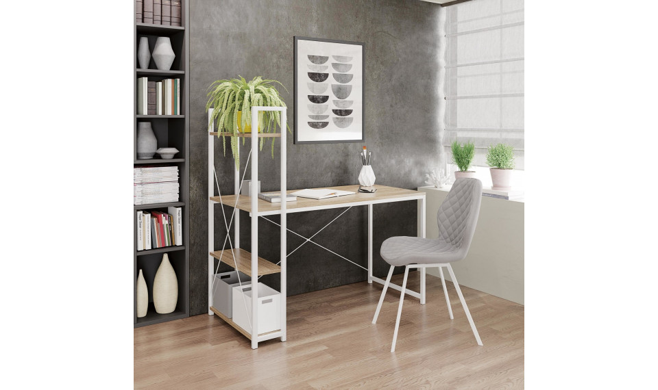 NARVIK B1 Письменный стол, белый/сонома | Письменные столы | ZIPhome.ee изображение 2