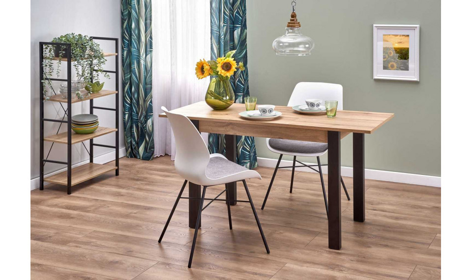 GINO Extendable dining table, wotan oak/black | Tables | ZIPhome.ee image 1
