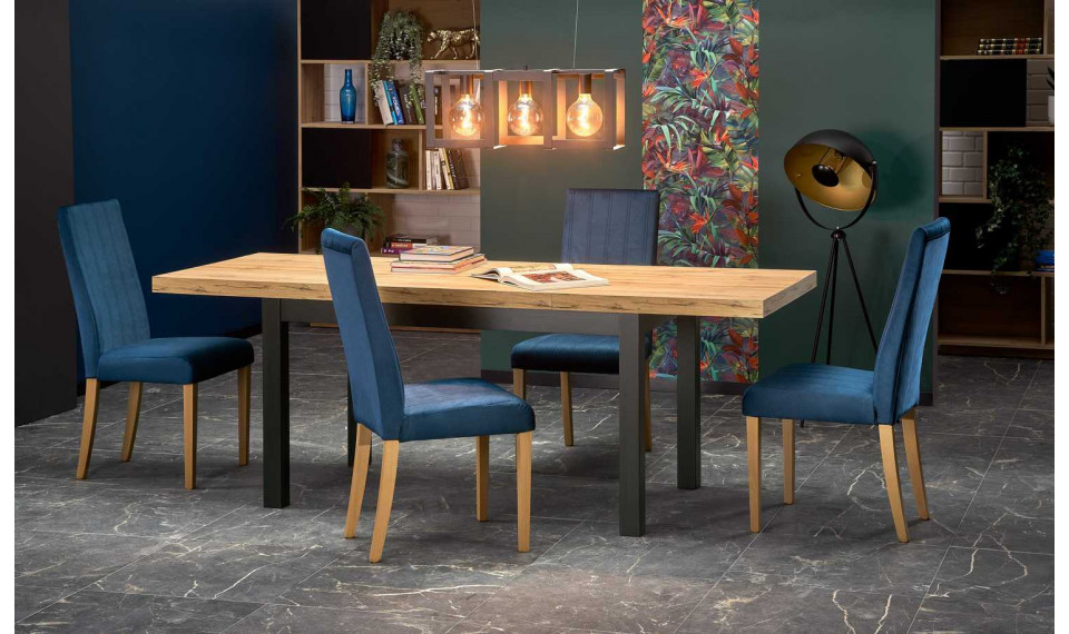 TIAGO 140-220 Extendable dining table, craft/black | Tables | ZIPhome.ee image 2