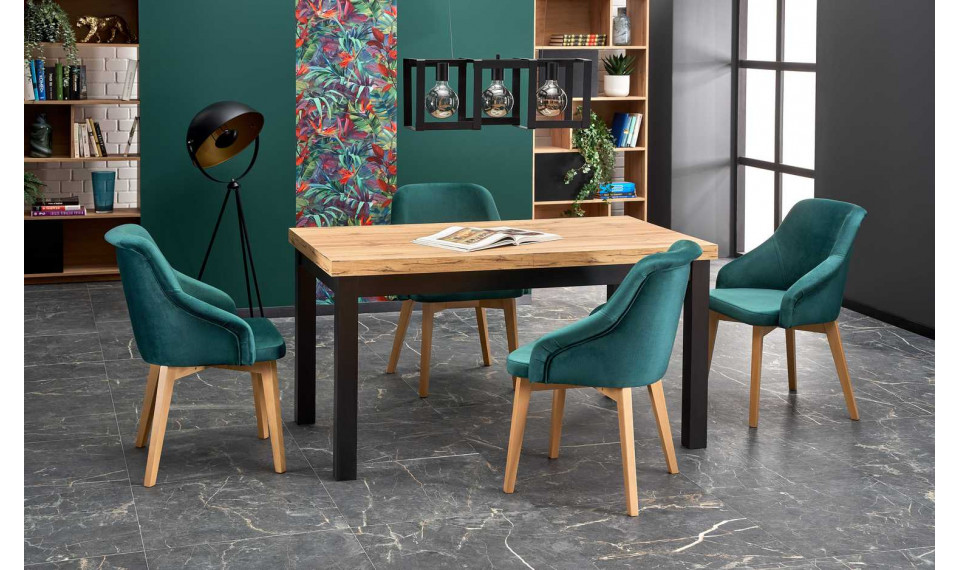 TIAGO 140-220 Extendable dining table, craft/black | Tables | ZIPhome.ee image 1