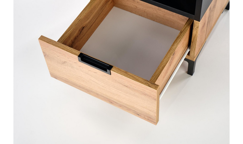 SILVIA Прикроватная тумба, цвет дуб вотан/черный | Прикроватные тумбочки | ZIPhome.ee изображение 5