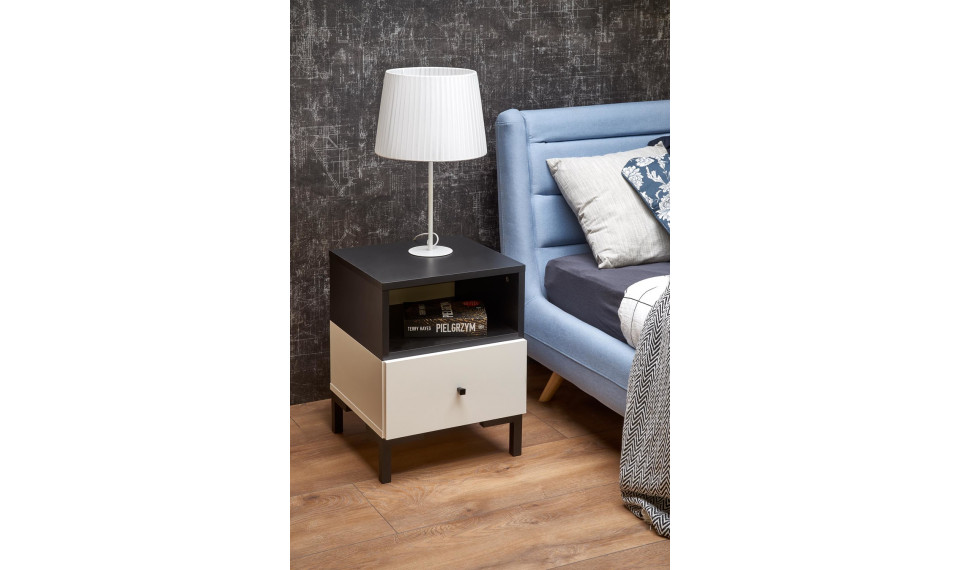 SILVIA Прикроватная тумба, цвет белый/черный | Прикроватные тумбочки | ZIPhome.ee изображение 2