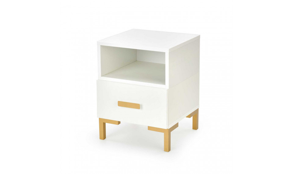 SILVIA Прикроватная тумба, цвет белый/золотистый | Прикроватные тумбочки | ZIPhome.ee изображение 4
