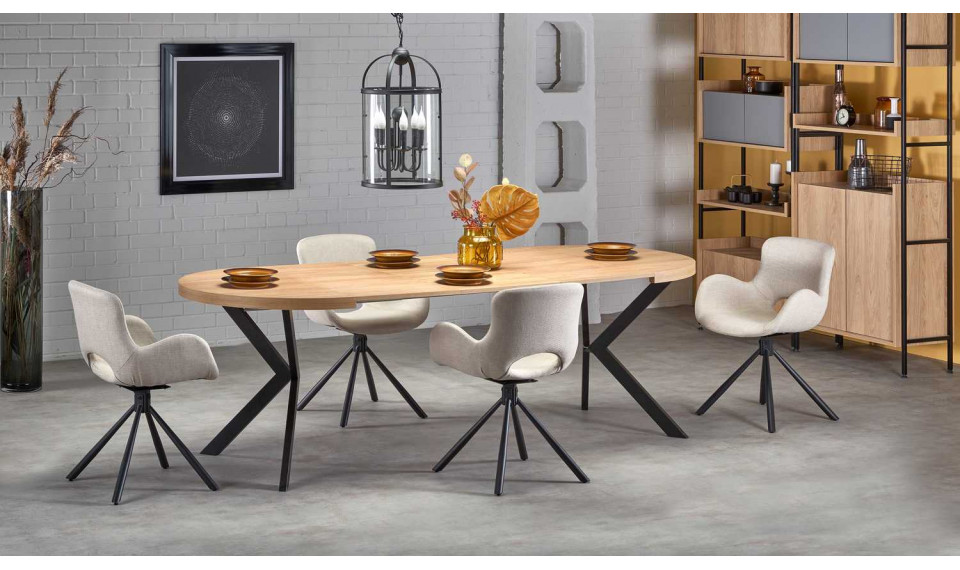PERONI Extendable 100/250 dining table,  golden oak/black | Pöydät | ZIPhome.ee kuva 4