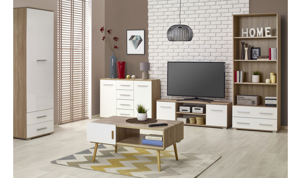 LIMA REG1 Книжный шкаф, сонома дуб / белый | Комоды | ZIPhome.ee изображение 3