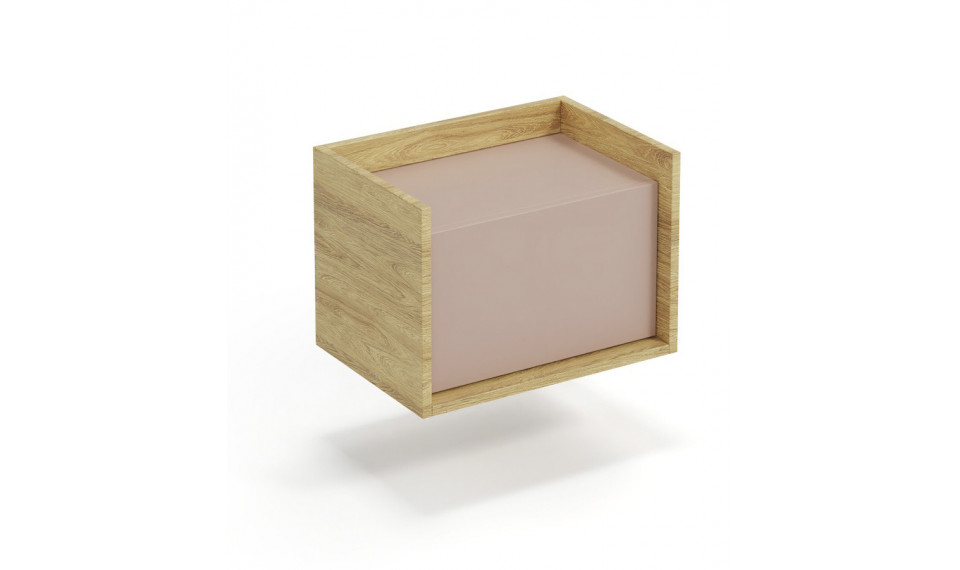 MOBIUS Прикроватная тумба низкая 1D, цвет натуральный гикори/античная роза | Прикроватные тумбочки | ZIPhome.ee изображение 1