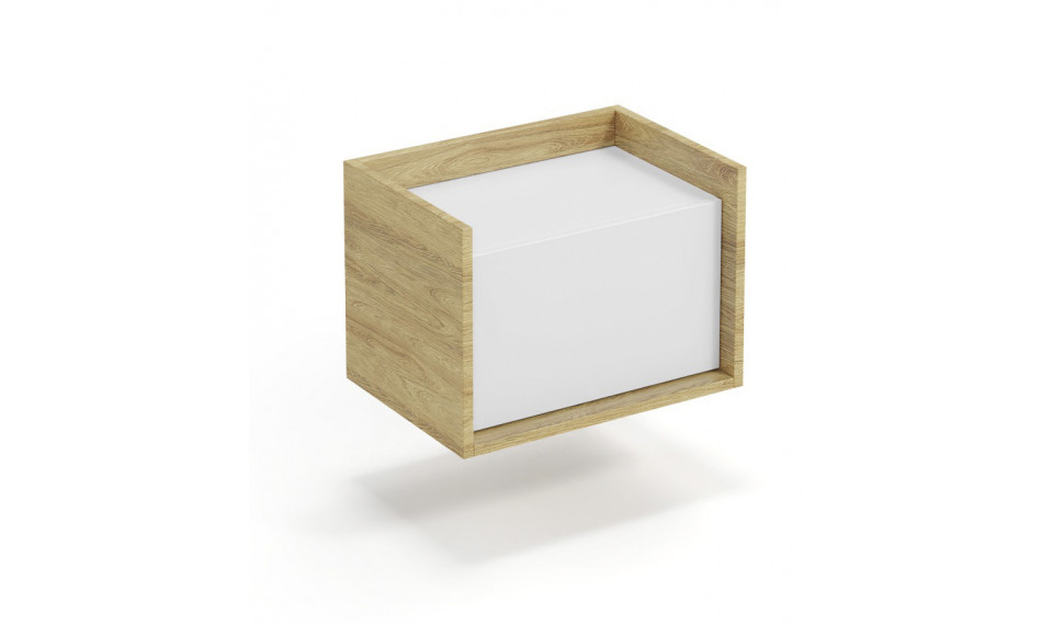 MOBIUS Прикроватная тумба низкая 1D, цвет натуральный гикори/белый | Прикроватные тумбочки | ZIPhome.ee изображение 1