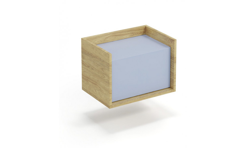 MOBIUS Прикроватная тумба низкая 1D, цвет натуральный гикори/синий | Прикроватные тумбочки | ZIPhome.ee изображение 1