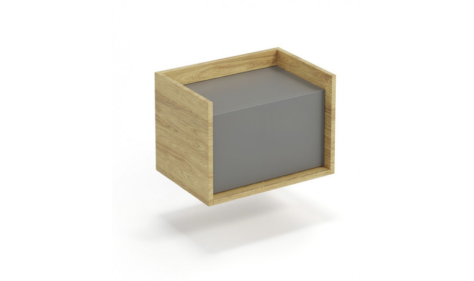MOBIUS Прикроватная тумба низкая 1D, цвет натуральный гикори/серый | Прикроватные тумбочки | ZIPhome.ee изображение 1