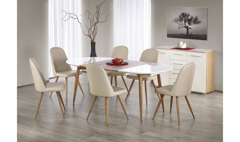 EDWARD Extendable 120-200 dining table, color: honey oak, white | Tables | ZIPhome.ee image 1
