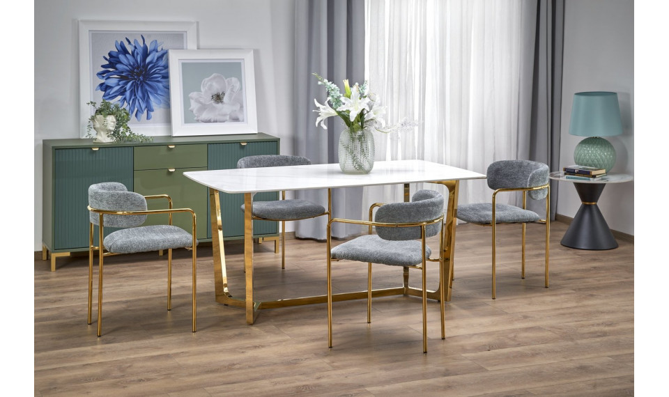 Прямоугольный металлический мраморный стол Clemente | Столы | ZIPhome.ee изображение 1