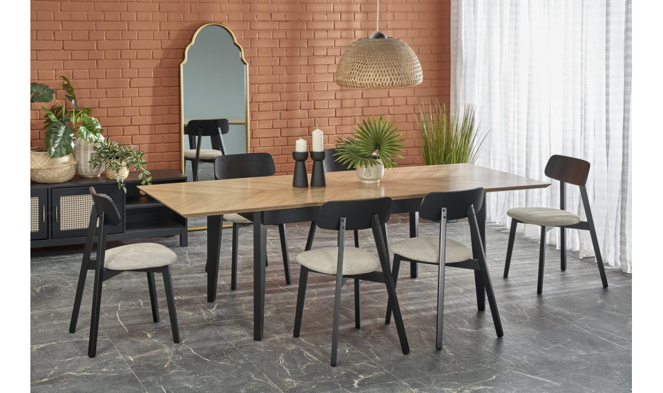 Раздвижной стол Edmondo натуральный/черный 160-240 | Столы | ZIPhome.ee изображение 2