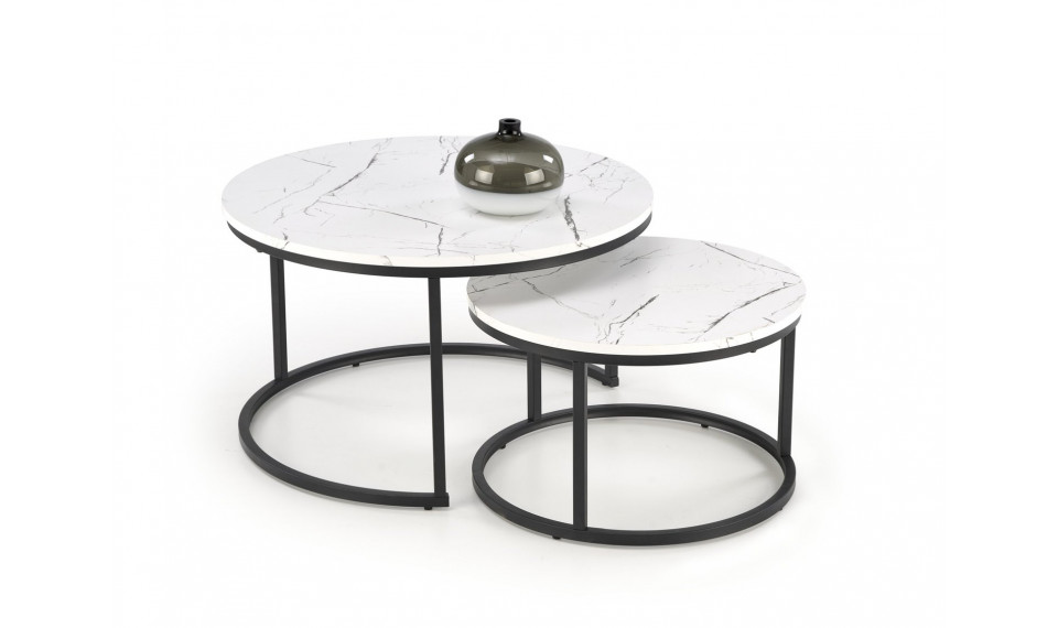 Java cofee table set of 2 white marble/black | Сoffee tables | ZIPhome.ee image 1