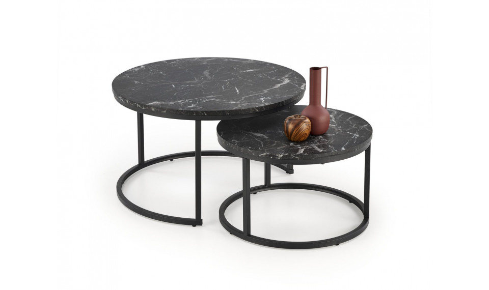 Java cofee table set of 2 black marble/black | Сoffee tables | ZIPhome.ee image 1