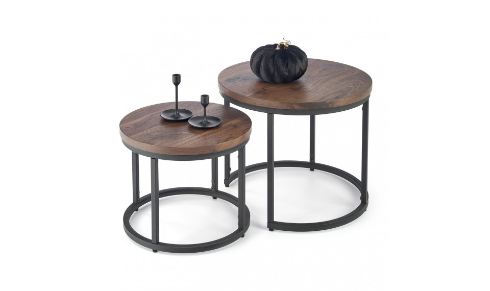 Oreo walnut coffee table set of two walnut/black | Сoffee tables | ZIPhome.ee image 1